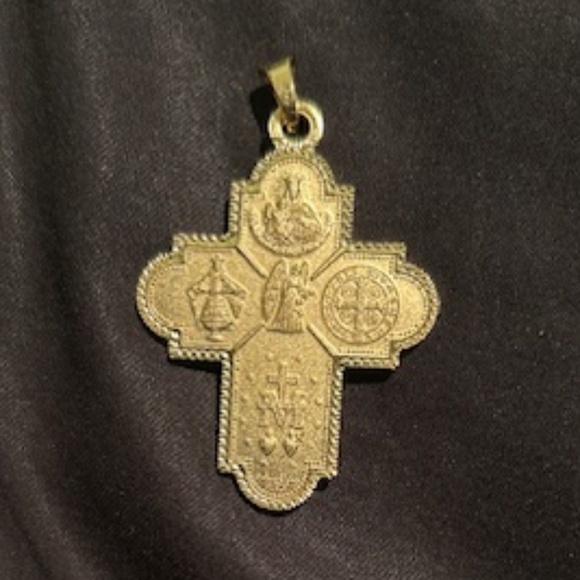 Bellezza Bronze Double-sided Diamond-cut Cross--NIB - Picture 13 of 15